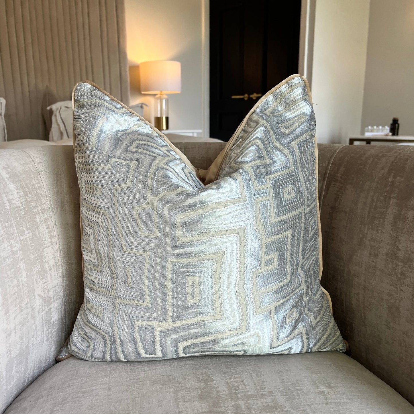 Silver and Gold Abstract Cushion
