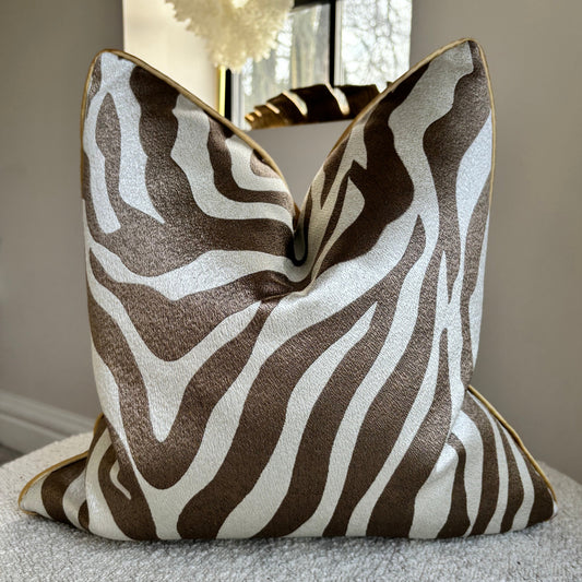 Brown Zebra Cushion - EX DISPLAY