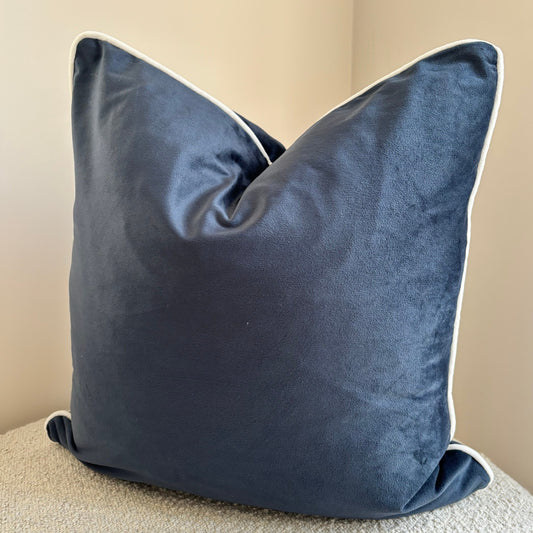 Navy Velvet with White Piping - EX DISPLAY